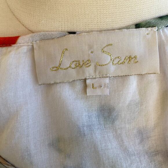 Anthropologie Love Sam Floral cold shoulder top blouse sz L - Picture 13 of 14